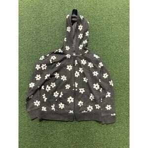 Cat & Jack girls' printed zip-up hoodie with a white floral patter